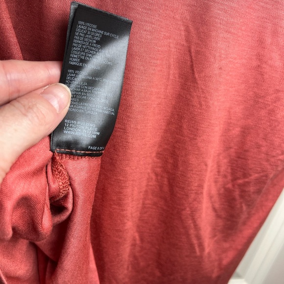 Reiss Fitted Nadea Salmon Long Sleeve Blouse - Picture 7 of 7